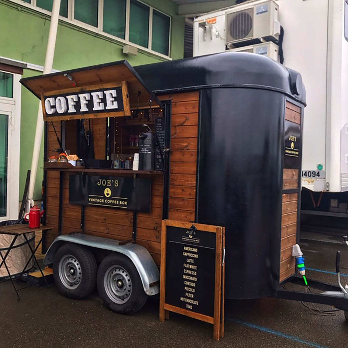 Coffee served from our little vintage horsebox